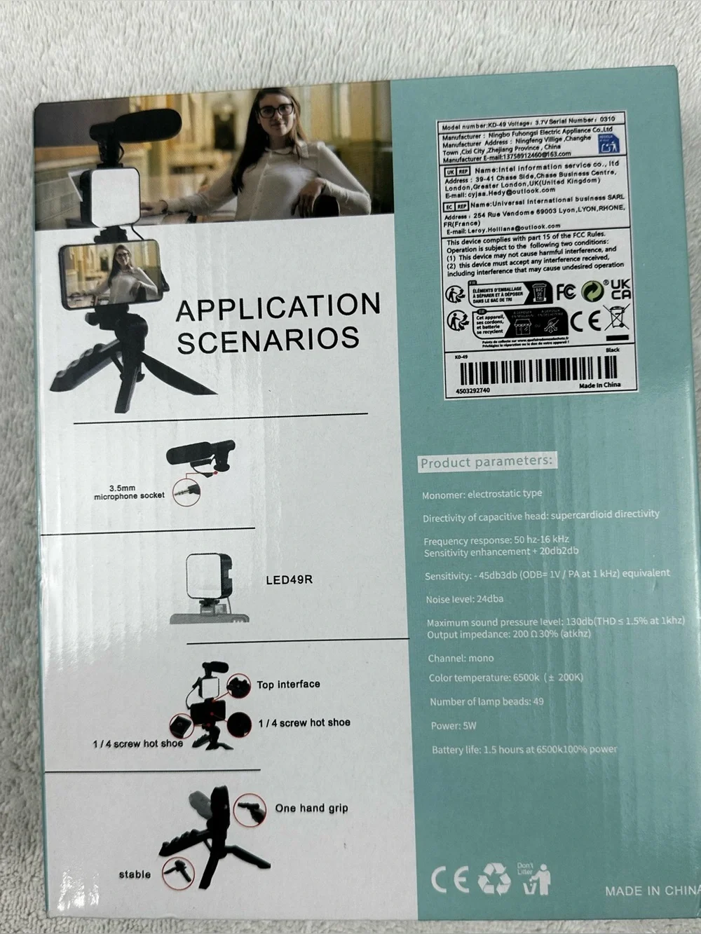 Video-Making Kit with LED Light and Microphone